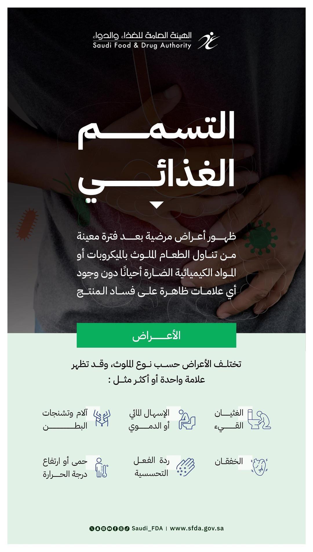 الغذاء والدواء" تطلق حملة للتوعية بالتسمم الغذائي والتحذير من مخاطره