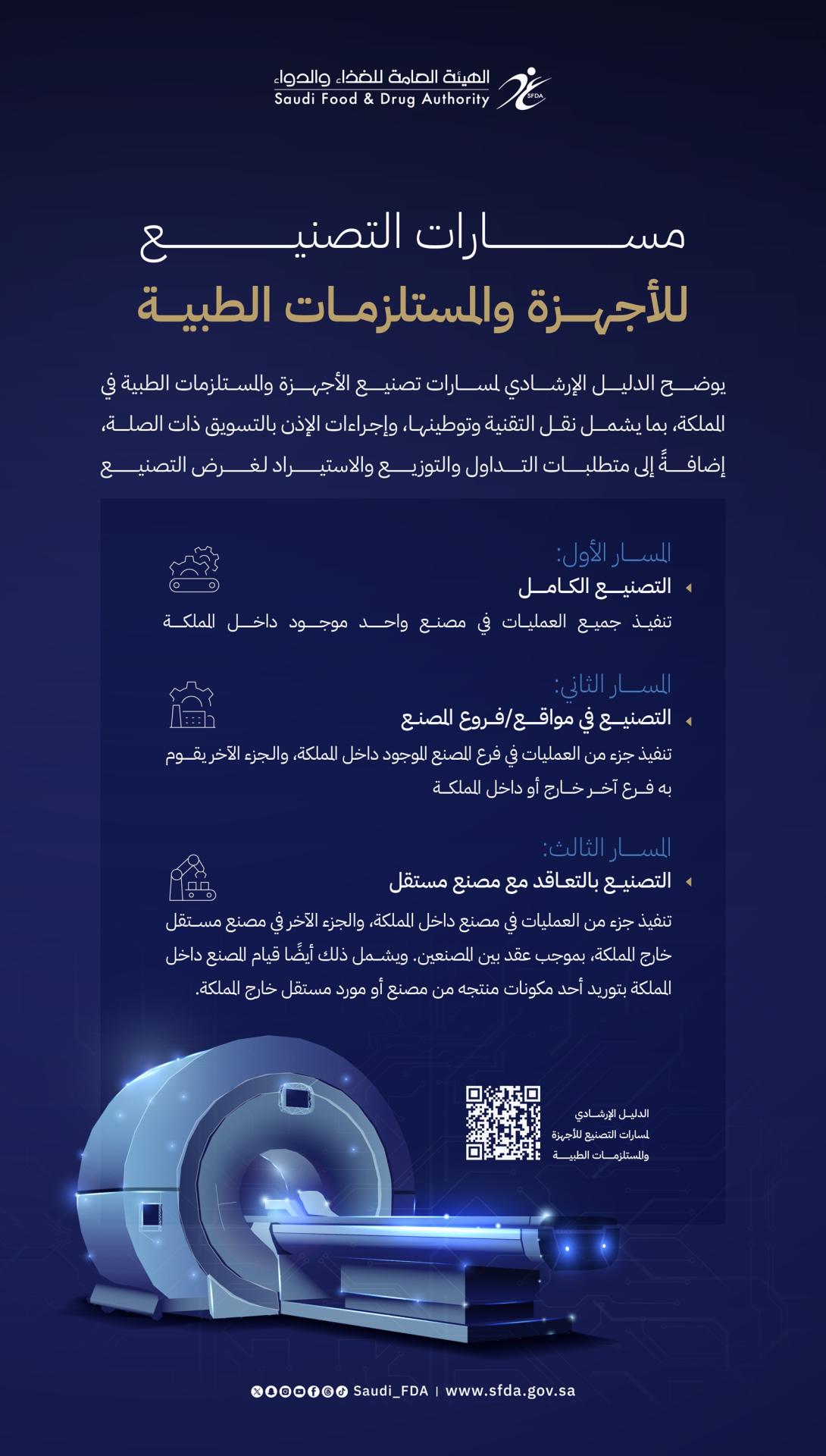 الدليل الإرشادي لمسارات التصنيع للأجهزة والمستلزمات الطبية (MDS-G011)
