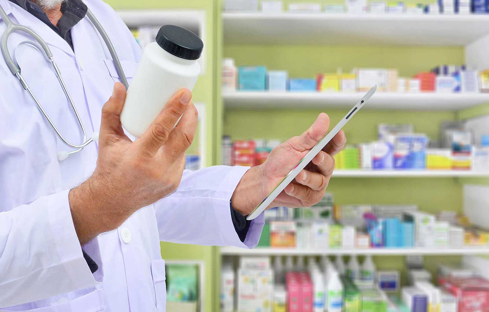 Pharmacist filling a prescription